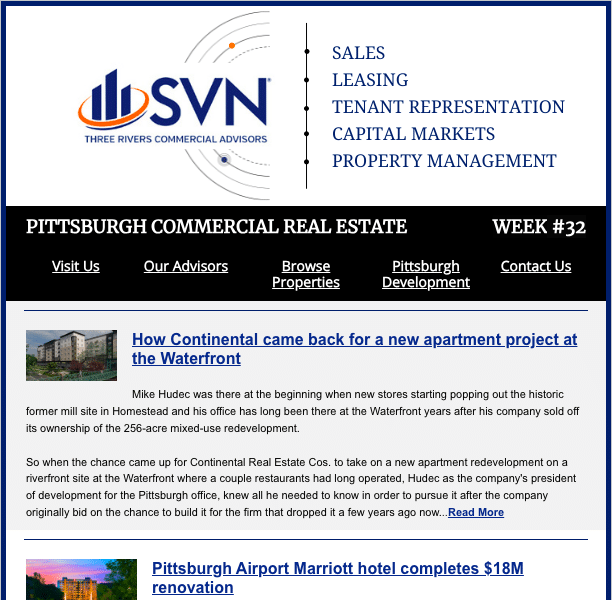 SVN Three Rivers Pittsburgh News August 9